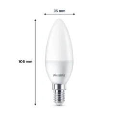 Philips LED-Kerze E14 4,9W 470m 2.700K Matt 6er -Heimbeleuchtung 10004539 2