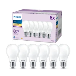 Philips LED-Lampe E27 7W 806lm 2.700K Matt 6er