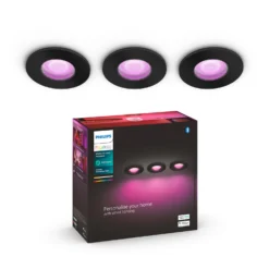 Philips Hue Xamento Spot White&Color, 3er, Schwarz