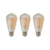 E27 LED-Rustikalampe 6W 500lm Amber 1.800K 3er-Set