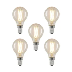 LED-Filamentlampe E14 4W 2700K Tropfen Dimmbar 5er
