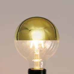 Lucande E27 3,8W LED-Kopfspiegellampe G95, 2700K Gold 5er -Heimbeleuchtung 10012609 5