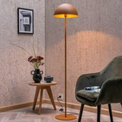 Stehleuchte Siemon Aus Stahl, Ø 35 Cm, Ockergelb