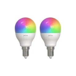 Prios LED-E14 Tropfen 4,9W RGBW WLAN Matt, 2er-Set