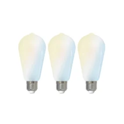 Prios LED-E27-Leuchtmittel ST64 7W WLAN Matt 3er