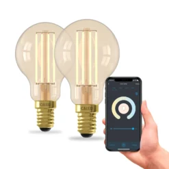 Calex Smart E14 P45 4,5W 1800-3000K Dimm Gold 2er