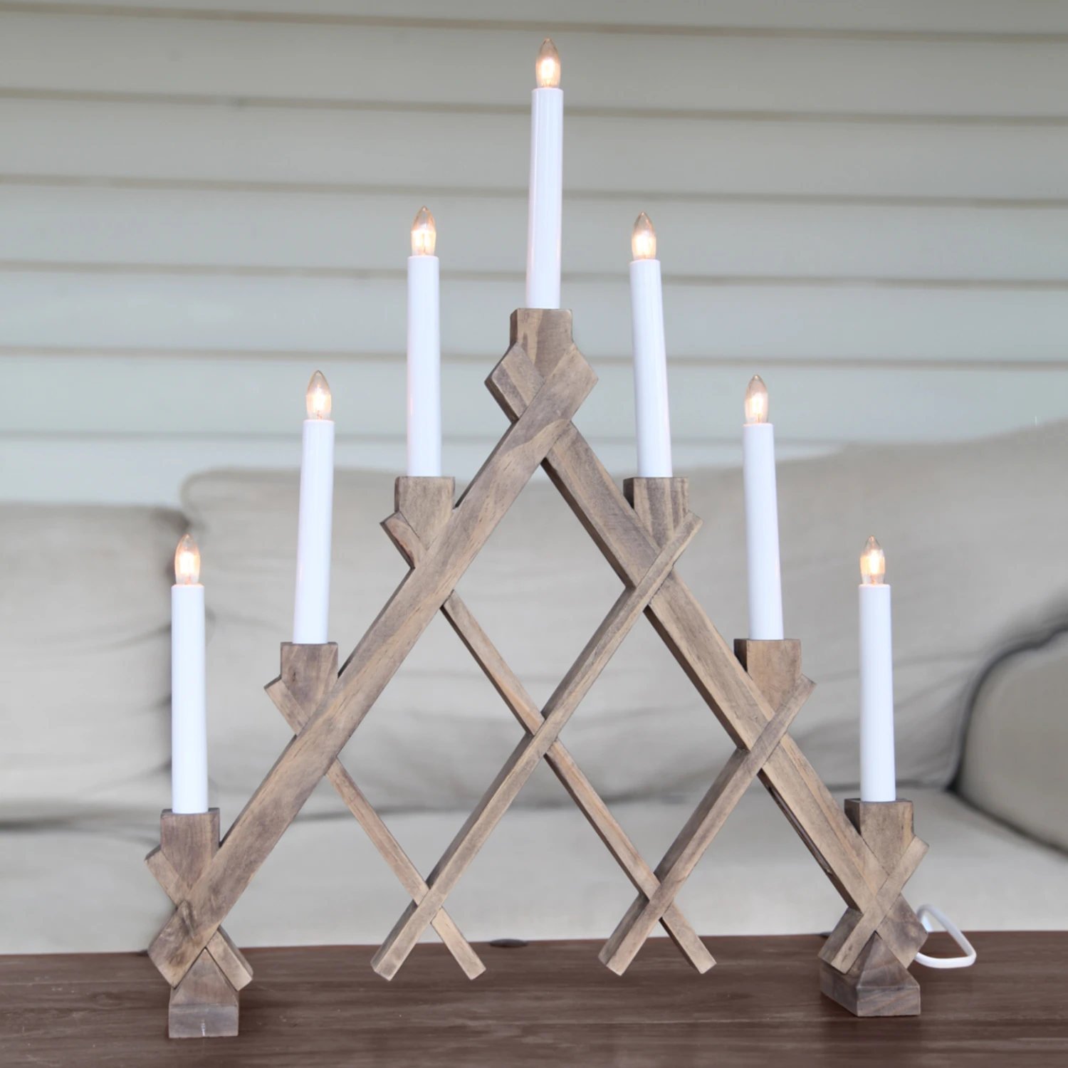 Siebenflammiger Kerzenleuchter Rut Braun 2 Siebenflammiger Kerzenleuchter Rut Braun – Bild 2