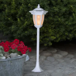 LED-Solarleuchte Flame, 4 In 1, Weiß