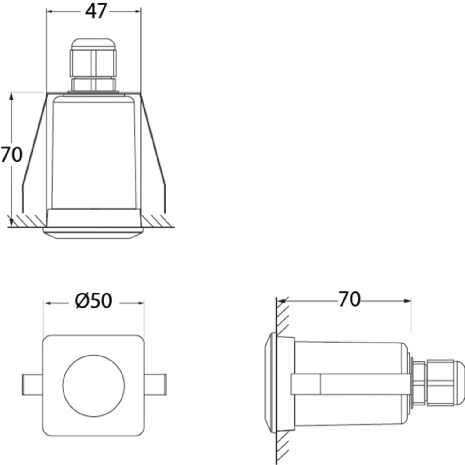 Einbauleuchte Teresa Eckig Schwarz/frosted 3.000K 7 Einbauleuchte Teresa Eckig Schwarz/frosted 3.000K – Bild 7