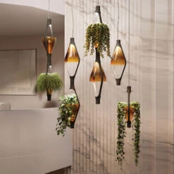 Kundalini Viceversa LED-Hängelampe 1fl Glas Amber