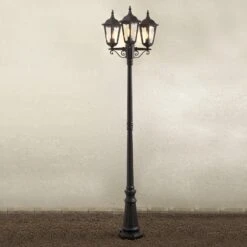 Konstsmide Mastleuchte Firenze, 3-flammig, Schwarz -Heimbeleuchtung 5522177 2