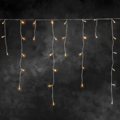 LED-Lichtervorhang Eisregen Bernstein Weiß 5m