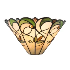 Wandlampe 5208 Mit Glasschirm In Creme-Grün