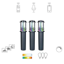 Müller Licht Tint Petunia LED-Wegeleuchte 3er Set