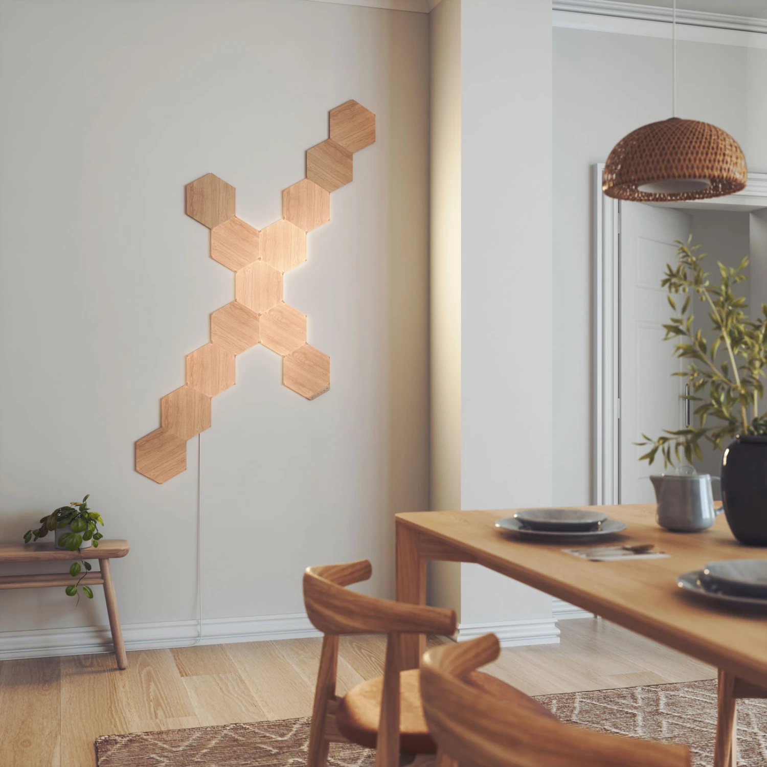 Nanoleaf Elements Wood Hexagons Starter Kit 13x 8 Nanoleaf Elements Wood Hexagons Starter Kit 13x – Bild 8