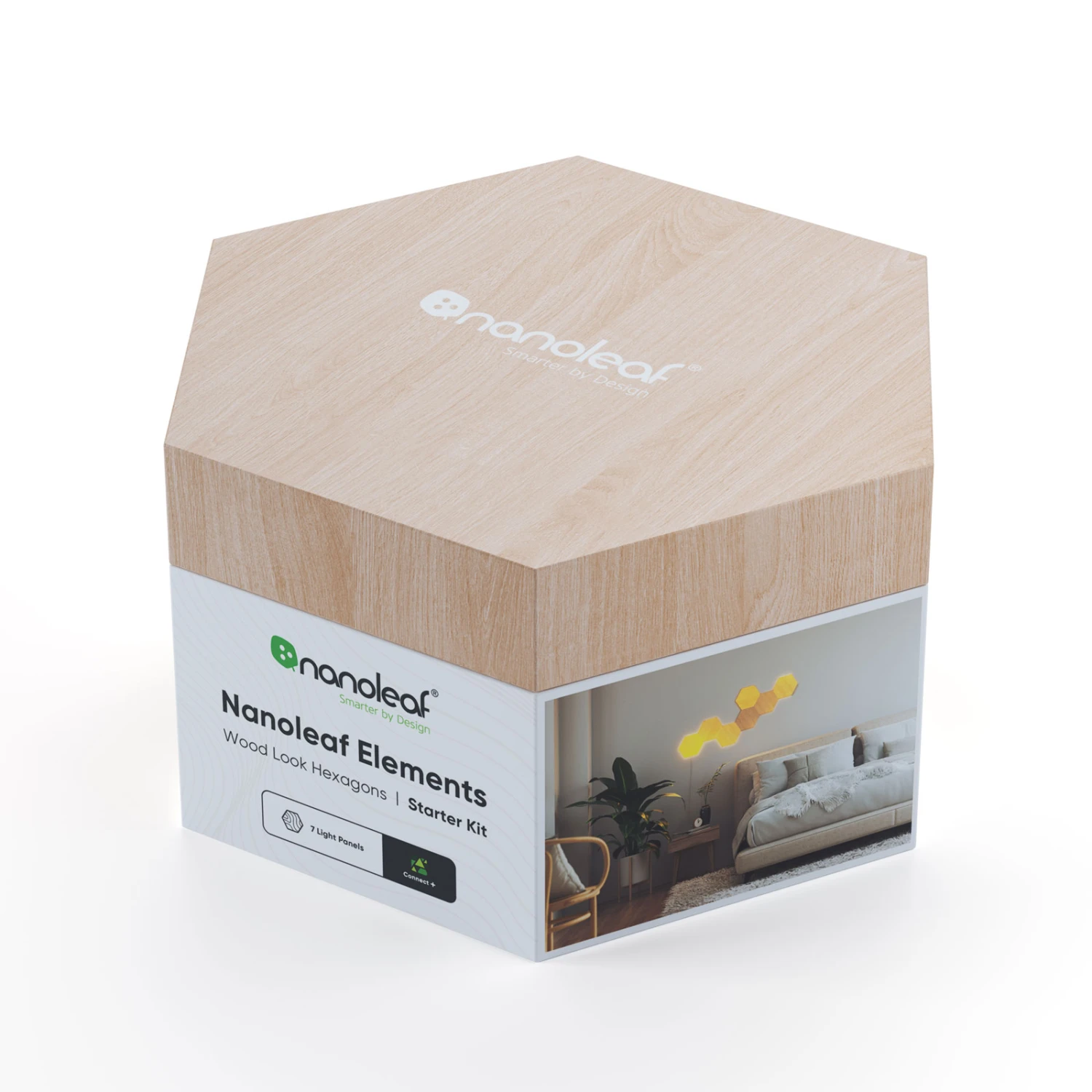 Nanoleaf Elements Wood Hexagons Starter Kit 7x 2 Nanoleaf Elements Wood Hexagons Starter Kit 7x – Bild 2