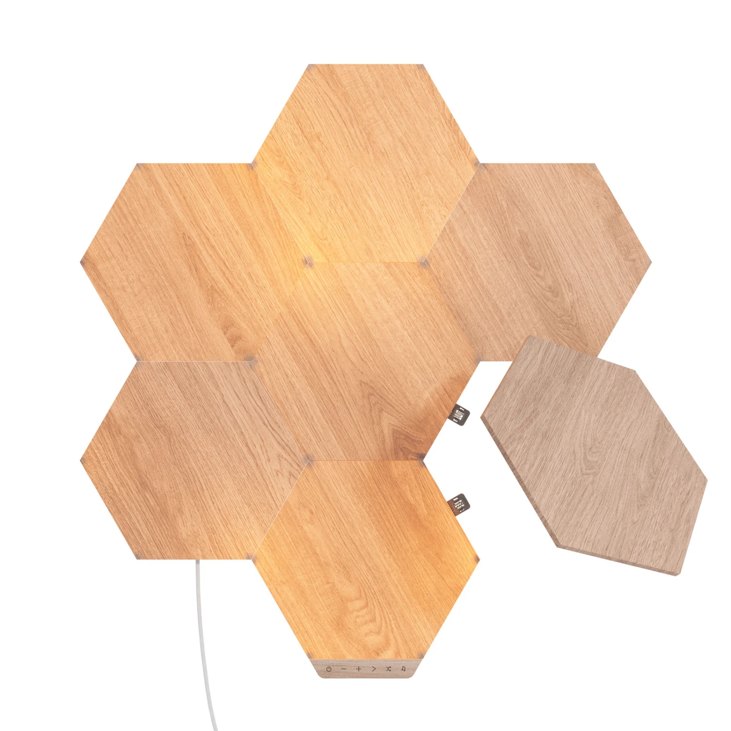 Nanoleaf Elements Wood Hexagons Starter Kit 7x 4 Nanoleaf Elements Wood Hexagons Starter Kit 7x – Bild 4