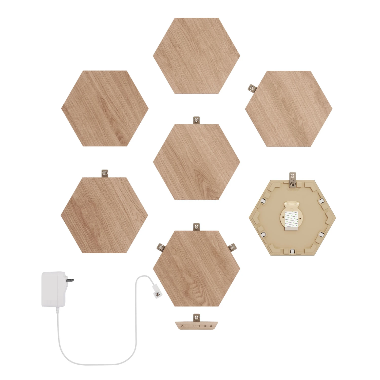 Nanoleaf Elements Wood Hexagons Starter Kit 7x 5 Nanoleaf Elements Wood Hexagons Starter Kit 7x – Bild 5