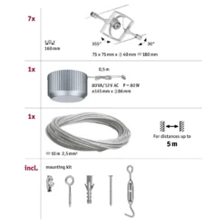 Paulmann Wire Mac II Seilsystem 7fl. Chrom -Heimbeleuchtung 7602921 5