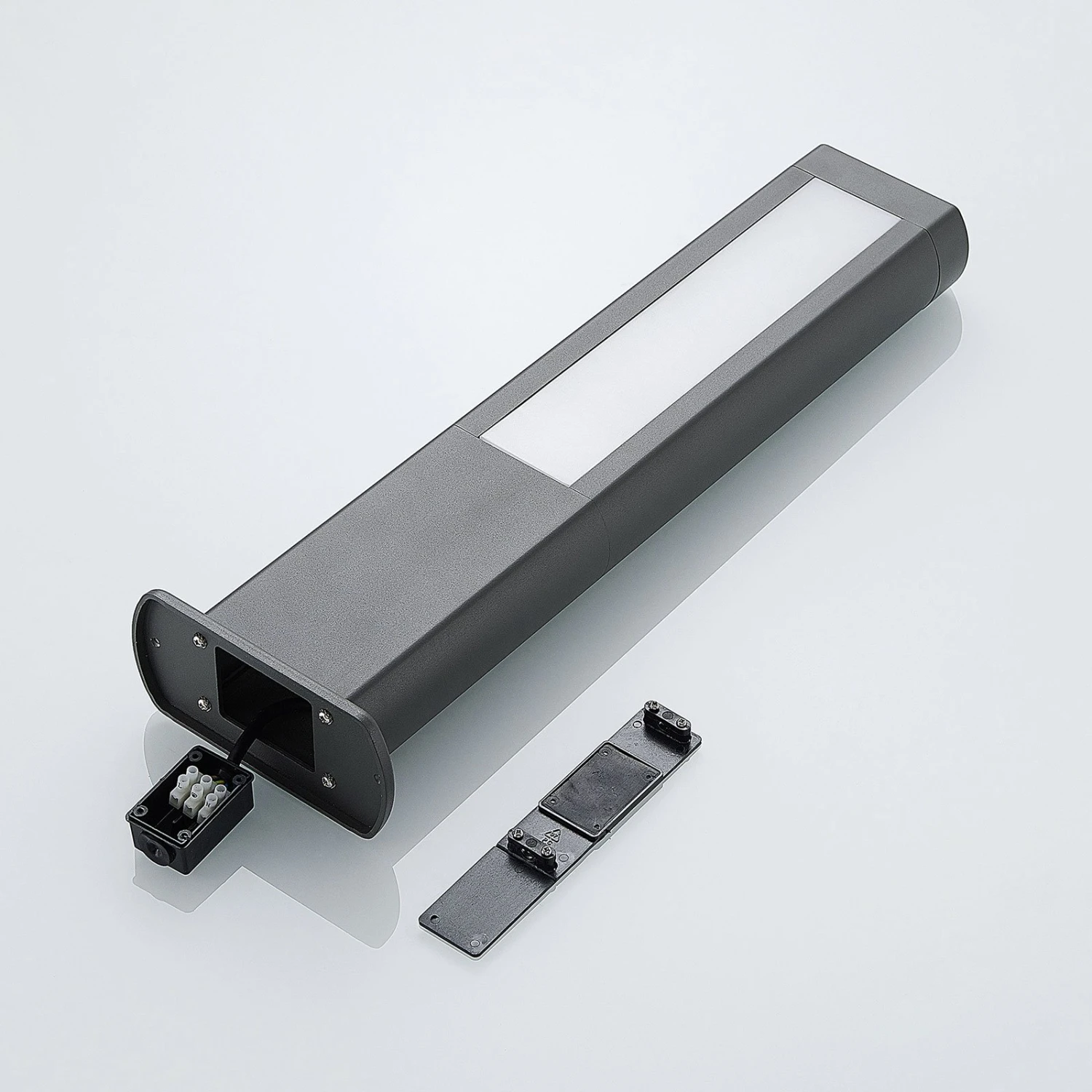 Lucande LED-Sockellampe Mhairi, Eckig, Dunkelgrau, 50 Cm 8 Lucande LED-Sockellampe Mhairi, Eckig, Dunkelgrau, 50 Cm – Bild 8