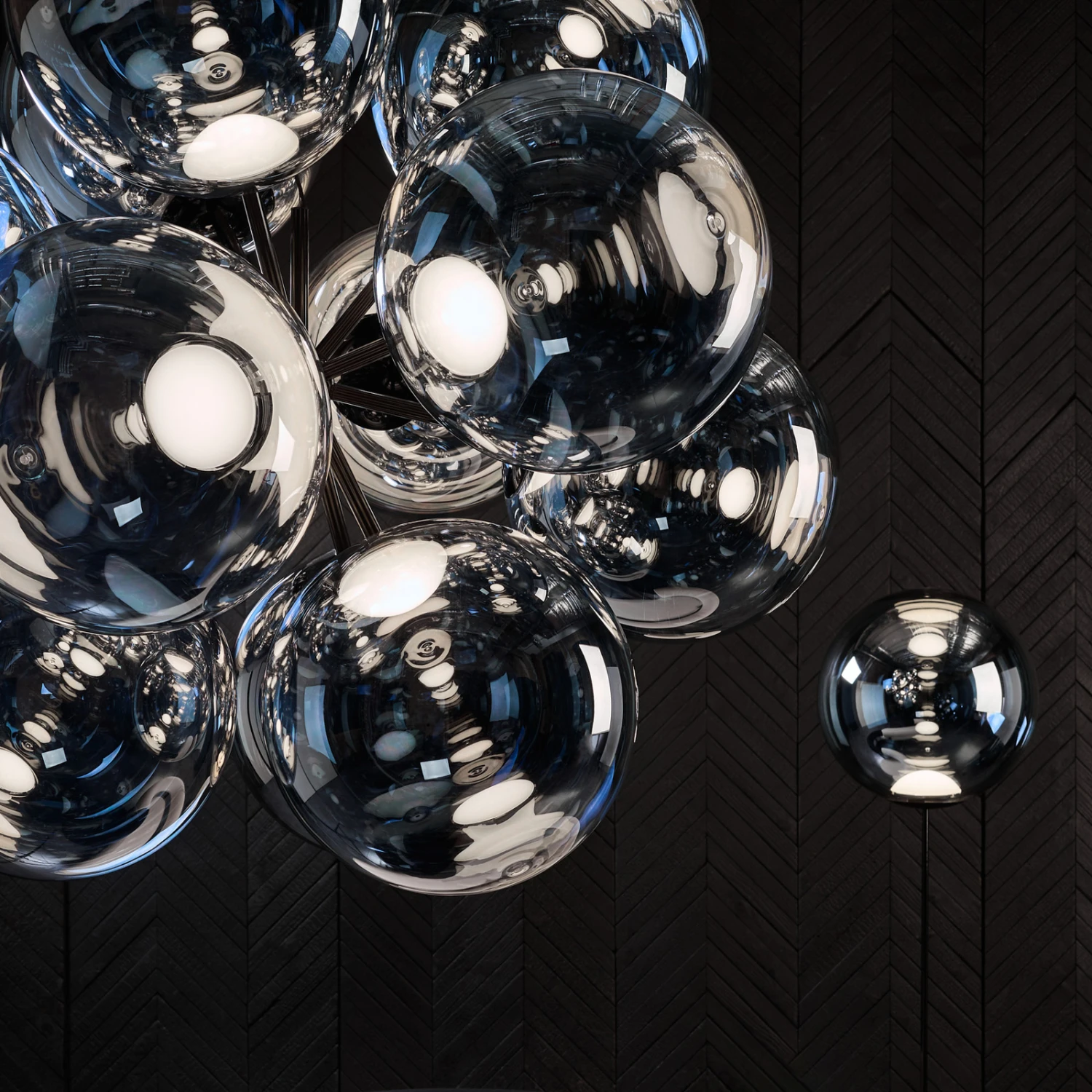 Tom Dixon Globe Burst Kronleuchter, Chrom 2 Tom Dixon Globe Burst Kronleuchter, Chrom – Bild 2