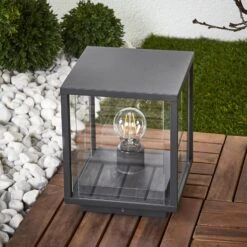 Lucande Eckige Sockellampe Annalea Mit Glasscheiben -Heimbeleuchtung 9616113 2