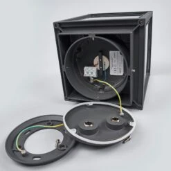 Lucande Eckige Sockellampe Annalea Mit Glasscheiben -Heimbeleuchtung 9616113 7