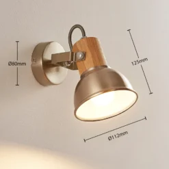 Wand- Und Deckenspot Dennis Mit Holzdetail -Heimbeleuchtung 9621816 3