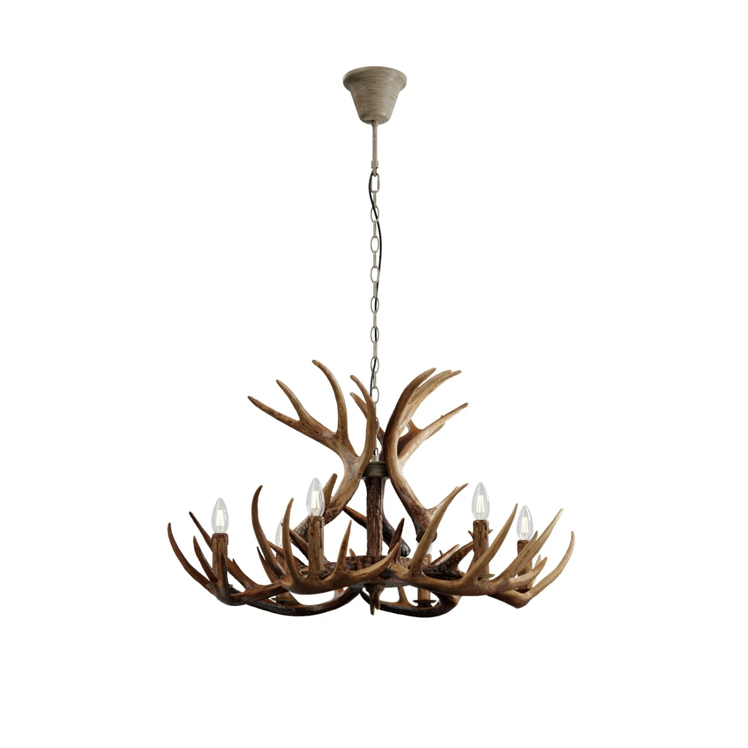 Lindby Fibi Hängeleuchte, Geweih, Braun 7 Lindby Fibi Hängeleuchte, Geweih, Braun – Bild 7