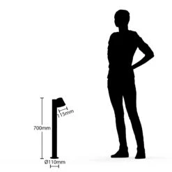 Lindby Ileyna Pollerleuchte, Dunkelgrau -Heimbeleuchtung 9630112 6