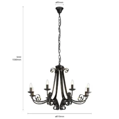 Lindby Scaleria Kronleuchter, 8-flammig, Braun -Heimbeleuchtung 9639191 6